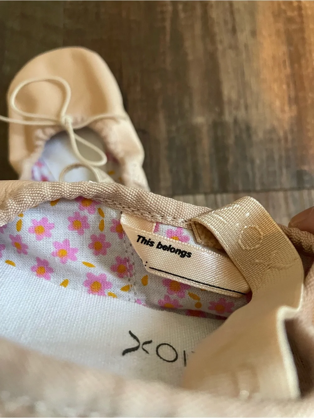 Capezio Daisy Pink Floral Lined Ballet Flats - Light Beige Exterior